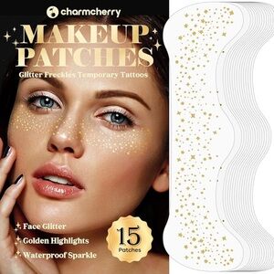 New! CharmCherry Glitter Freckles Makeup Patches - Golden Highlights
